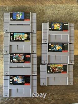 TWO Super Nintendo SNES Bundle With Controllers Plus 7 Authentic Games