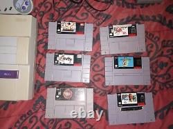 Tested Original super nintendo snes console bundle with3 controllers & 6 games
