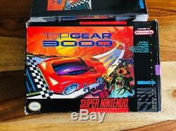 Top Gear 3000 Super Nintendo SNES 1995 CIB Complete Box Manual Poster Reg 100%