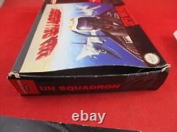 U. N. Squadron (Super Nintendo Entertainment System SNES, 1991) COMPLETE withBox #Q