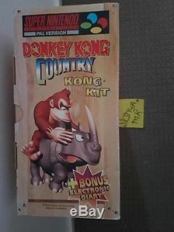 Ultra Rare Snes Big Box Donkey Kong Dk Diary Super Nintendo Pal