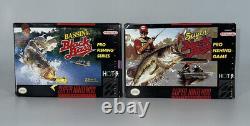 Vintage Super Nintendo SNES Bassin's Black Bass & Super Black Bass Video Games