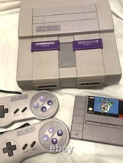 WORKING Complete Super Nintendo System Video Game Console SNES +Mario World Game