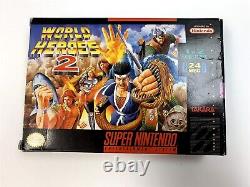 World Heroes 2 SNES Super Nintendo Complete in Box CIB