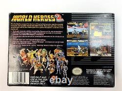 World Heroes 2 SNES Super Nintendo Complete in Box CIB