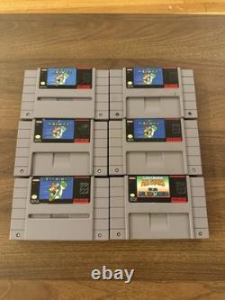 X6 Super Mario World + Super Mario All Stars Super Nintendo SNES Game LOT