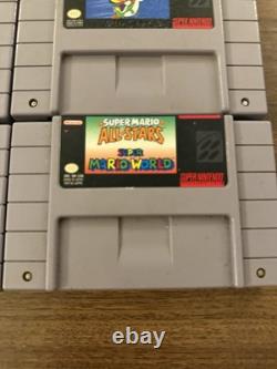 X6 Super Mario World + Super Mario All Stars Super Nintendo SNES Game LOT