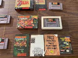 Zelda A Link to the Past+Mickey Mania+SF II+Goof Troop + (Super Nintendo, SNES)