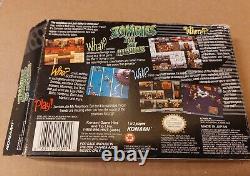 Zombies Ate My Neighbors RARE Super Nintendo SNES 100% COMPLETE Reg TESTED CIB