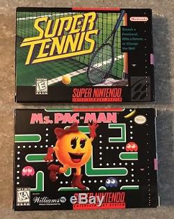 2-cib Snes Cib Jeux Vidéo Mme Pac-man & Super Tennis -super Nintendo- Like N