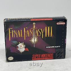 Box Seulement Final Fantasy III 3 Super Nintendo Snes Authentique