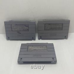 Câbles d'origine de la Super Nintendo Entertainment System (SNES), 11 jeux et 3 manettes.