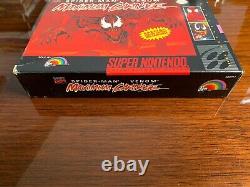 Carnage Maximum Pour Super Nintendo Authentic Red Cart And Box Snes Spider-man