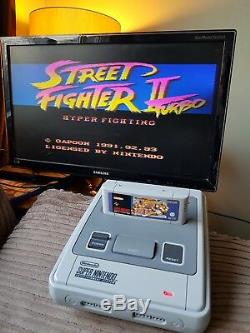 Coffret Super Nintendo Snes Street Fighter 2 En Coffret + 2 Contrôleurs Vgc Fast Post