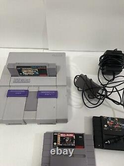 Console SNES Super Nintendo avec un lot comprenant 2 manettes + 3 jeux Câbles OEM Testés