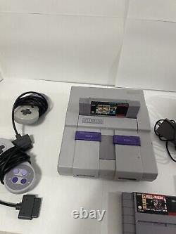 Console SNES Super Nintendo avec un lot comprenant 2 manettes + 3 jeux Câbles OEM Testés