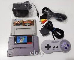 Console SUPER NINTENDO SNES, NETTOYÉE ET TESTÉE, CÂBLES & 2 JEUX, Lire la description