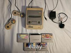 Console Super Nintendo 4 Jeux Mario World Bomberman Pack SNES