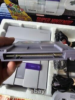 Console Super Nintendo SNES NM Complète dans sa boîte CIB Super Mario World 2 BOÎTE RARE