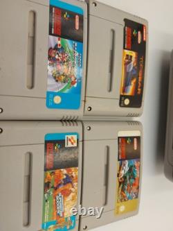 Console Super Nintendo SNES Rénovée Bundle Mario Kart 4 Jeux 2 Manettes