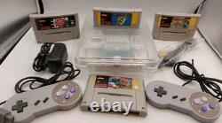 Console Super Nintendo SNES Rénovée Bundle avec Mario 4 Jeux 2 Manettes