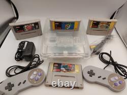 Console Super Nintendo SNES Rénovée Bundle avec Mario 4 Jeux 2 Manettes