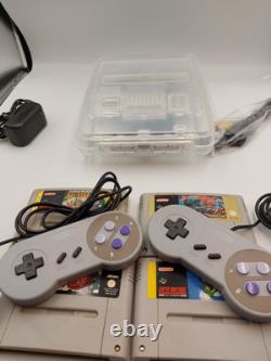 Console Super Nintendo SNES Rénovée Bundle avec Mario 4 Jeux 2 Manettes