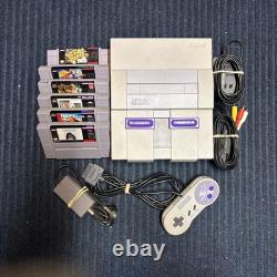 Console Super Nintendo SNES SNS-001 avec 6 jeux, manette et câbles testés