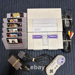 Console Super Nintendo SNES SNS-001 avec 6 jeux, manette et câbles testés