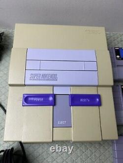 Console Super Nintendo SNES avec accessoires et 3 jeux (testés et fonctionnels) Mario