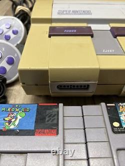 Console Super Nintendo SNES avec bundle de système TESTÉ et 7 jeux Mario, etc.