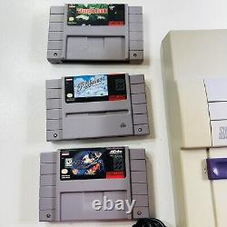 Console Super Nintendo SNES avec manette OEM, câbles et 3 jeux testés