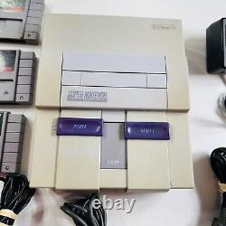 Console Super Nintendo SNES avec manette OEM, câbles et 3 jeux testés