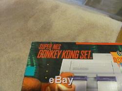 Console Super Nintendo Snes Complète Dans La Boîte Avec Donkey Kong Country Très Rare