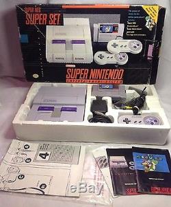 Console Super Nintendo Snes Console D'origine Super Mario World Complete + Rare