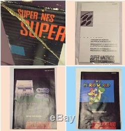 Console Super Nintendo Snes Console D'origine Super Mario World Complete + Rare