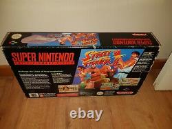 Console Super Nintendo Snes En Boîte Avec Super Street Fighter 2 Jeu De Travail