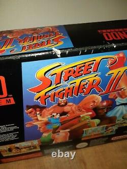 Console Super Nintendo Snes En Boîte Avec Super Street Fighter 2 Jeu De Travail