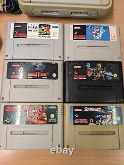 Console Super Nintendo Snes avec pack 1 manette et 6 jeux : Mortal Kombat II, Mario