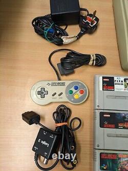 Console Super Nintendo Snes avec pack 1 manette et 6 jeux : Mortal Kombat II, Mario