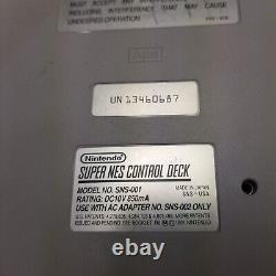 Console de bundle Super Nintendo System SNES avec contrôleurs, jeux Mario, Kong et MK TESTÉS.