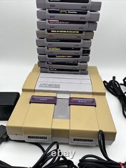 Console de jeu Super Nintendo Entertainment System SNES avec 9 jeux vidéo en bundle TESTÉS