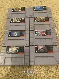 Console de jeu Super Nintendo SNES avec pack OEM de travail comprenant 8 jeux et 2 manettes originales.