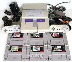 Console de jeu Super Nintendo Snes avec bundle de 2 manettes et 5 excellents jeux de sport
