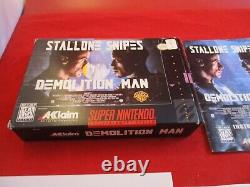 Demolition Man (super Nintendo Snes, 1995) Complete Avec L'affiche De Jeu Manuel Box