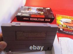Demolition Man (super Nintendo Snes, 1995) Complete Avec L'affiche De Jeu Manuel Box