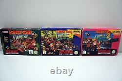 Donkey Kong Country 1 2 3 Ensemble de jeux vidéo Super Nintendo SNES en boîtes PAL G