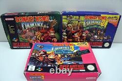 Donkey Kong Country 1 2 3 Ensemble de jeux vidéo Super Nintendo SNES en boîtes PAL G