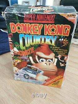 Donkey Kong Country Crate, Super Nintendo Snes Console, Boxed, With Leads & Game