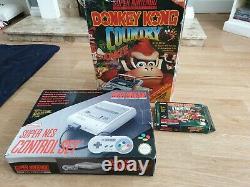 Donkey Kong Country Crate, Super Nintendo Snes Console, Boxed, With Leads & Game